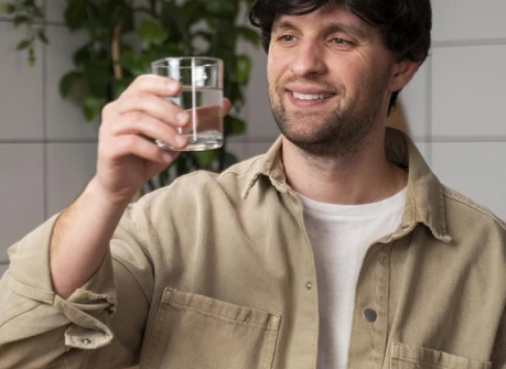 мужчина с водой: как подготовиться к застолью и избежать похмелья